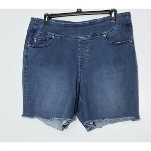 Belle By Kim Gravel Bermuda Shorts Women's Size 20W Frayed Hem TripleLuxe